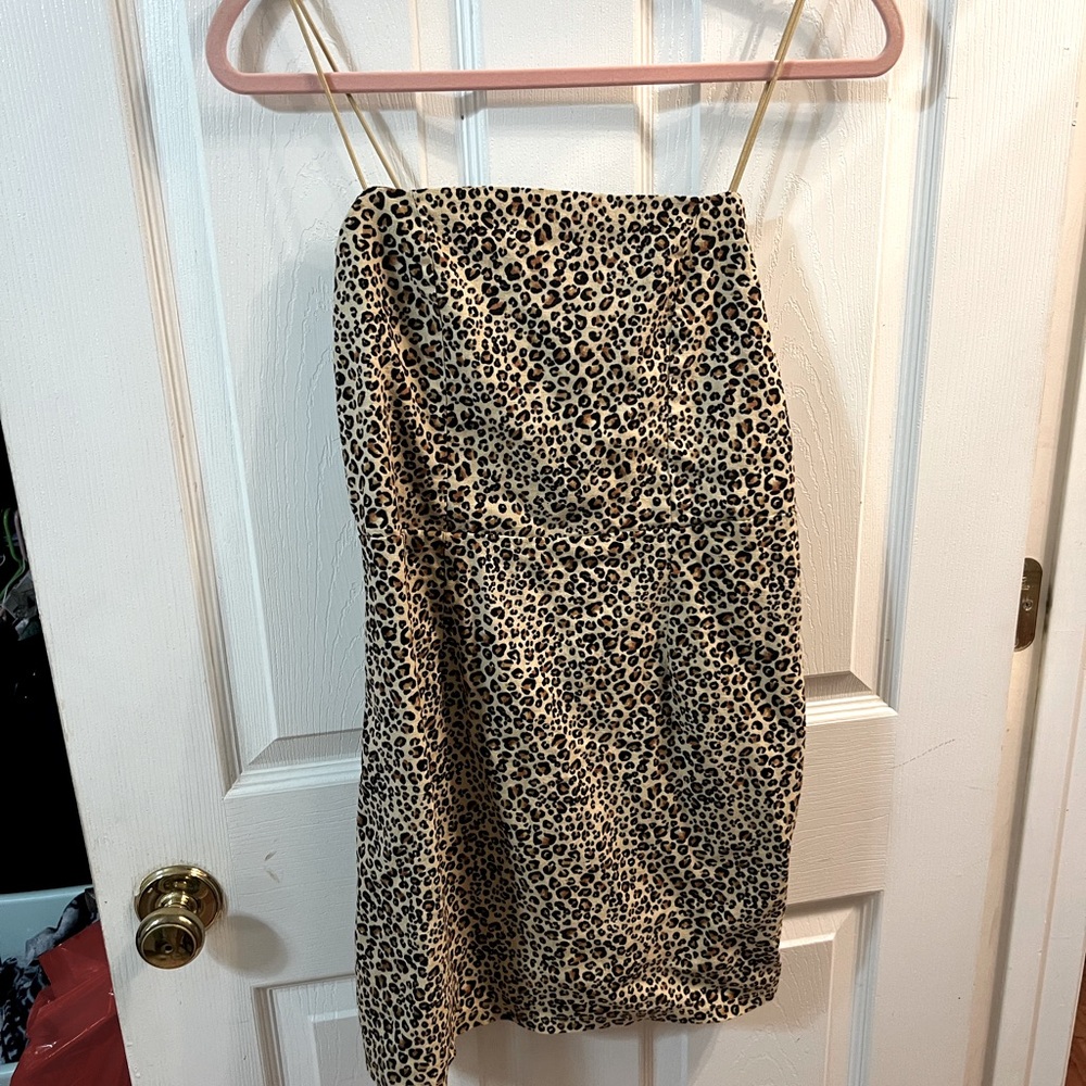Kendall & Kylie Leopard Print Mini Dress, Size Large